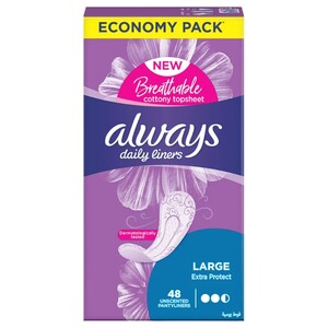 Always Daily Liners Extra Protect Pantyliners 48 Pieces