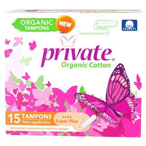 Private Organic Cotton Lock Tampons Super Plus 15 Tampons