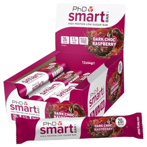 Phd Smart Bar Dark Chocolate Raspberry 64G X12