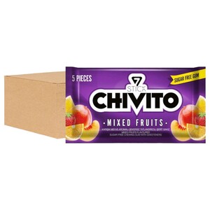 Chivito Gum Mixed Fruits Sugar Free 5 Pieces 8.5G X24