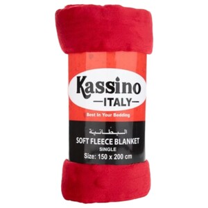 Kassino Blanket Soft Fleece Single Solid 150 X 200Cm