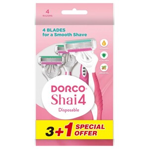 Dorco Women Shai 4 Disposable Razor 3+1 Free Offer