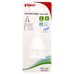 Pigeon Peristaltic Plus Nipple Large 2 Pieces