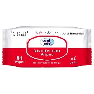 Cool & Cool Isopropyl Alcohol Anti-Bacterial Disinfectant Wipes 84 Sheets
