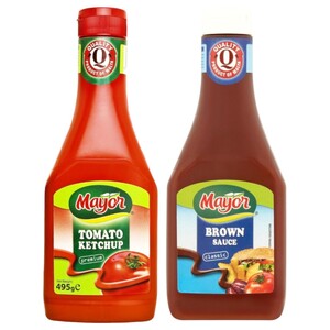 Mayor Brown Sauce + Ketchup 495G