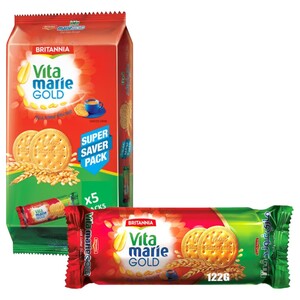 Britannia Vita Marie Gold Tea Time Biscuits 122G X5