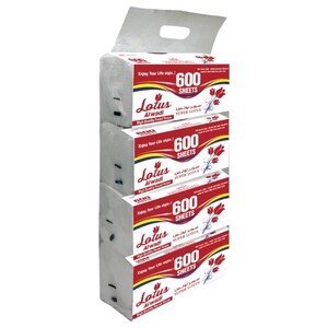 Lotus Alwadi Super Lotus Facial Tissue 600 Sheets X4