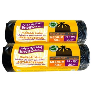 Enviroguard Black Garbage Bag Rolls 75 X 103 Cm X2