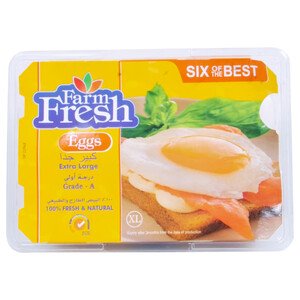 Farm Fresh Eggs White Extra Large Grade-A 6 Pieces