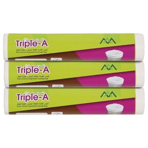 Triple-A Heavy-Duty Garage Bag Roll 46X52 Cm 30 Sheets X3