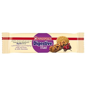 Papadopoulos Digestive Bar With Red Fruits & Milk Chocolate 28G