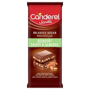 Canderel Milk Chocolate With Crispy Almond Bar No Added Sugar 85G