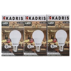 Kadris Led Bulb, La2121, 9W-E27/B22, 3 Pieces