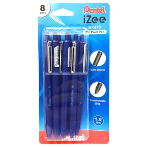 Pentel Ballpoint Pen Izee Md1.0 Mm Bl 8 Pieces
