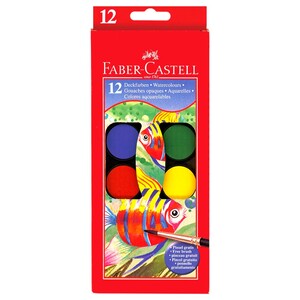 Faber Castell Water Color Cake 12 Colors + Brush 125012