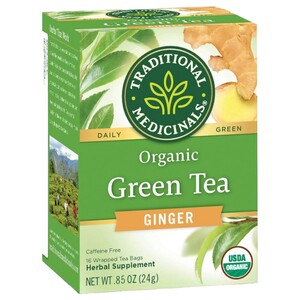 Traditional Medicinals Green Tea With Ginger 16 Bags 24G