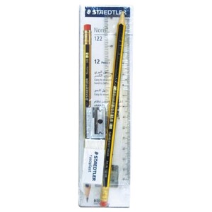 Staedtler Noris Hb 2 Pencils With Eraser +Sharpner & Ruler