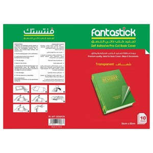 Fantastick 10 Self Adhesive Pre-Cut Book Cover 36Cm × 50Cm