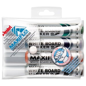Pentel Maxiflo White Board Marker 4 Pieces