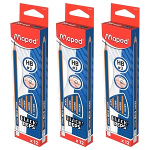Maped Black Peps Hb Pencil 3 Boxes