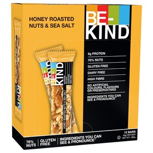 Be-Kind Bar Honey Roasted Nuts & Sea Salt 40G X12