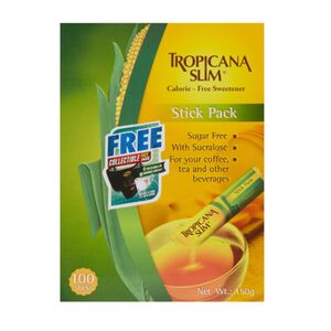 Tropicana Slim Zero Calorie Sweetener Diet Stick 100 Sticks 150 Gr