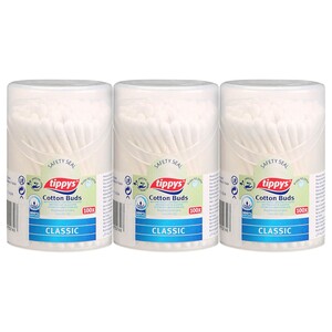 Tippys Cotton Buds Drum 100 Pieces X3