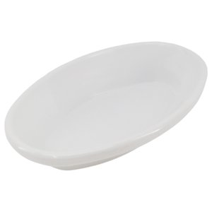Faddoul Melamine Thick Oval Deep Shape White Plate