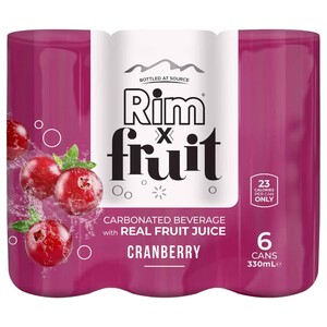 Rim X Fruit Flavored Sparkling Water Cranberry 330Ml X6