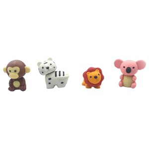 Maxi  4 Pc 3D Animals Eraser In Bc