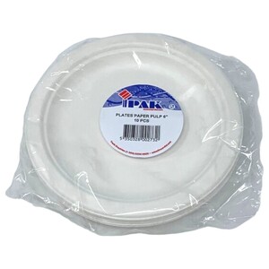 Ipak Plates Paper Pulp 6 Inch 10 Pieces