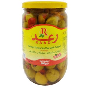 Raad Pickled Olives Stuffed With Pepper 600G