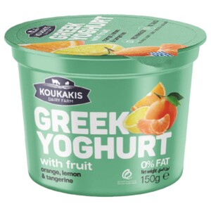 Koukakis Greek Yoghurt Orange Lemon & Tangerine 0% Fat 150G