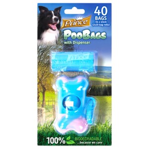 Prince Poop Bags With Dispenser 40 Bags