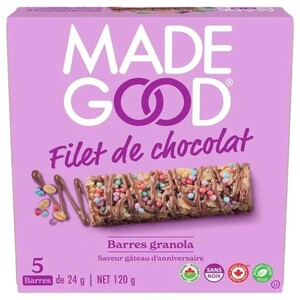 Made Good Chocolate Birthday Cake Granola Bars Vegan & Gluten Free 24G X5