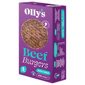 Olly's Pure Beef Burgers 4 Pieces 680G