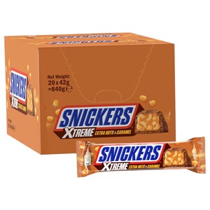 Snickers Xtreme Extra Nuts And Caramel Chocolate 42G X20