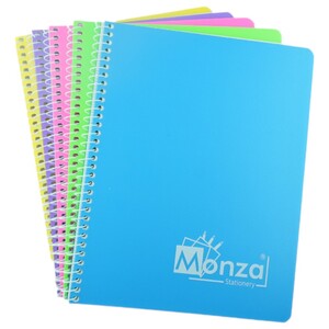 Monza Notebook A4 Spiral Plain Plastic Cover 96 Sheet 70G