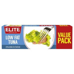 Elite Tuna In Brine Low Fat 3 Pieces 160G