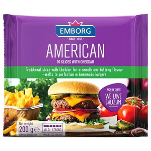 Emborg American Cheddar Slices 200G