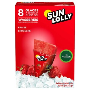 Sun Lolly Sunquick Strawberry 65G X8