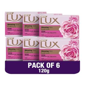 Lux Skin Glowing Soap Bar Rose Scent 120G X6