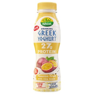 Nada Greek Yogurt Drink Passion Fruit With Chia Seeds Low Fat 27G Protein Low Sugar 330Ml
