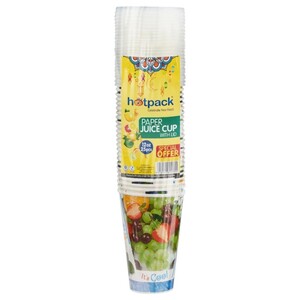 Hotpack Paper Juice Cups With Lids 12Oz 25 Pieces