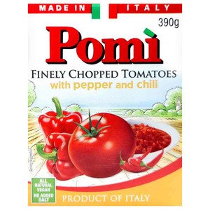 Pomi Finely Chopped Tomatoes With Pepper & Chilli 390G