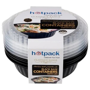 Hotpack Classique Range Black Microwaveable Containers With Lids 24Oz