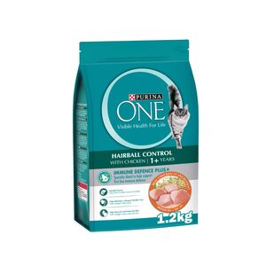 Purina One Hair Ball Control Pet Cat Food With Chicken 1 Year + 1.2 Kg