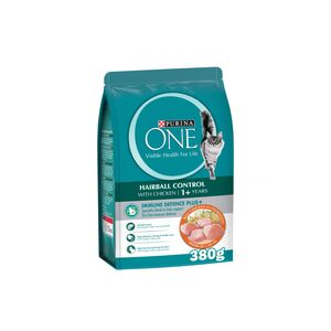 Purina One Hair Ball Control Pet Cat Food With Chicken 1 Year + 380 Gr