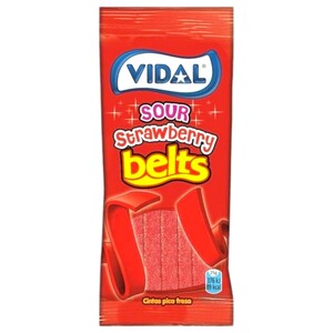 Vidal Candy Sour Belts Strawberry 90G