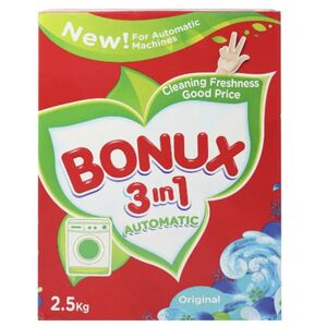 Bonux Detergent Powder 3 In1 Original Green Front Load 2.5 Kg